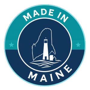 Made in Maine badge with a lighthouse